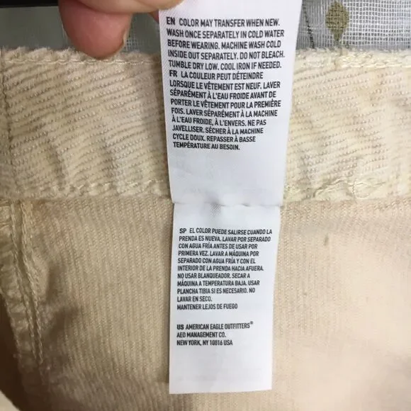 American Eagle Corduroy Shorts 12 Retro High Waist Stretch Beach Festival Boho - Picture 6 of 13